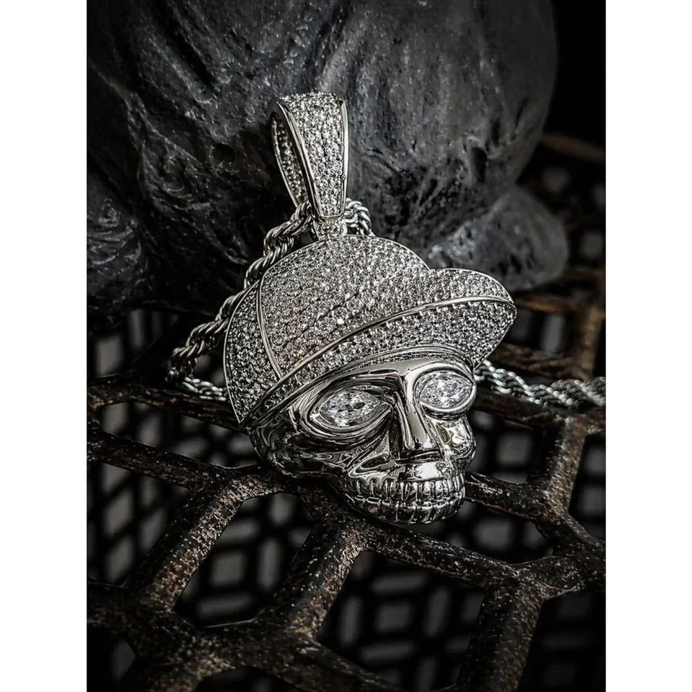 Iced Out Bboy Skull Necklace